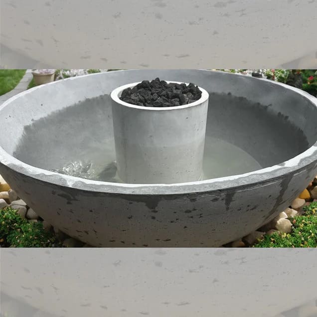 Travertine TessaRai 360 Spill Fire and Water Bowl Fountain Kit