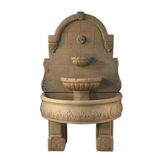 Fiore Stone Bavarian Wall Fountain Pedestal Cast Stone