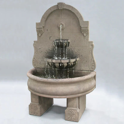 Fiore Stone Bavarian Wall Fountain Pedestal Cast Stone