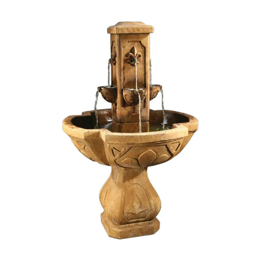 Fiore Stone Fleur De Lis Fountain in Cast Stone