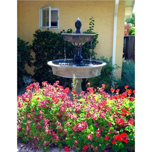 Gianni Garden Fountain - Appia Antica Lion Head Concrete Outdoor Courtyard Fountain