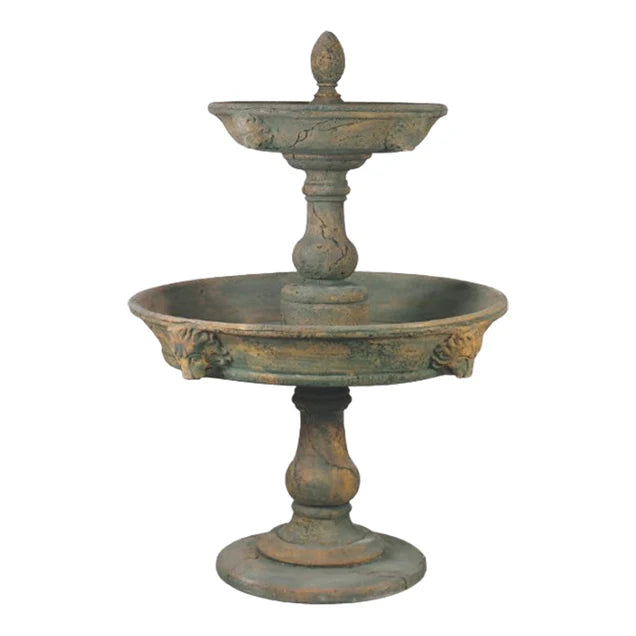 Gianni Garden Fountain - Appia Antica Lion Head Concrete Outdoor Courtyard Fountain