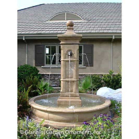 Gianni Garden Fountain Aquitaine Concrete Outdoor Courtyard Fountain with Basin