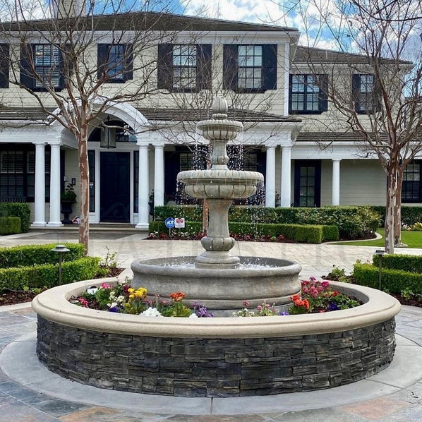 Fiore Stone Pioggia 2 Tier Fountain Cast Stone