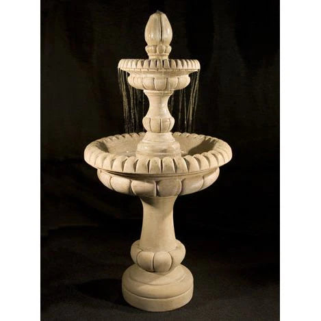 Fiore Stone Pioggia 2 Tier Fountain Cast Stone