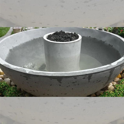 Travertine TessaRai 360 Spill Fire and Water Bowl Fountain Kit